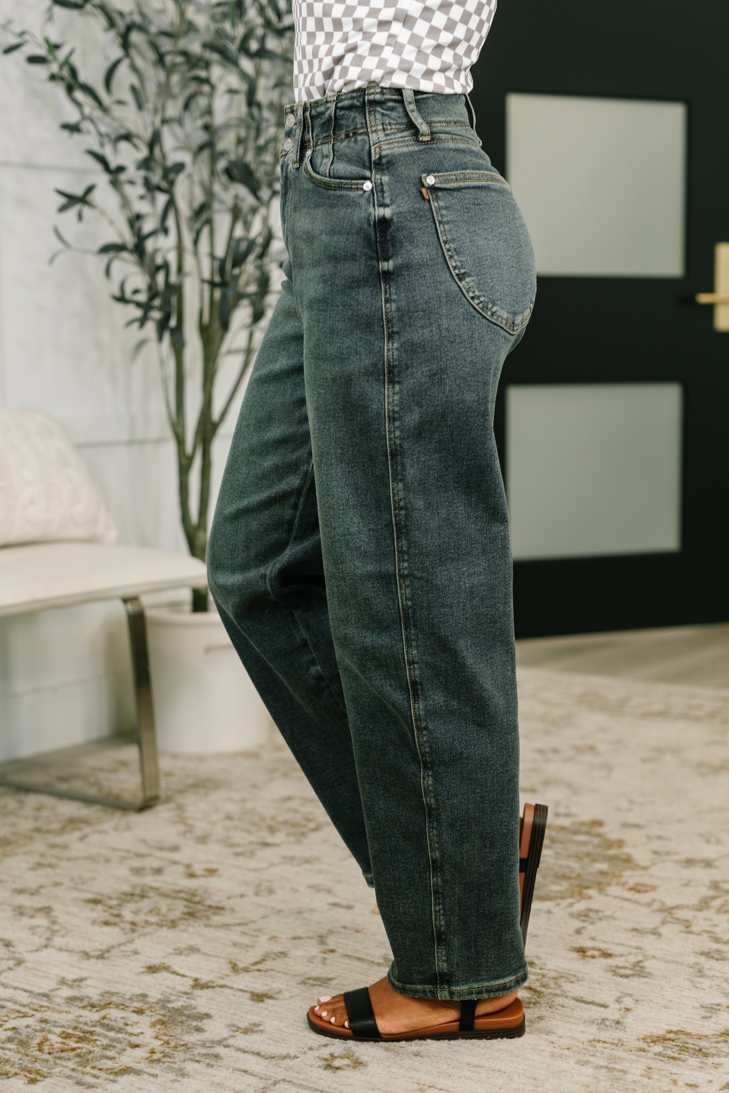 Teressa High Waist Marlow Jean with Hollywood Waist-Womens-Stay Foxy Boutique, Florissant, Missouri