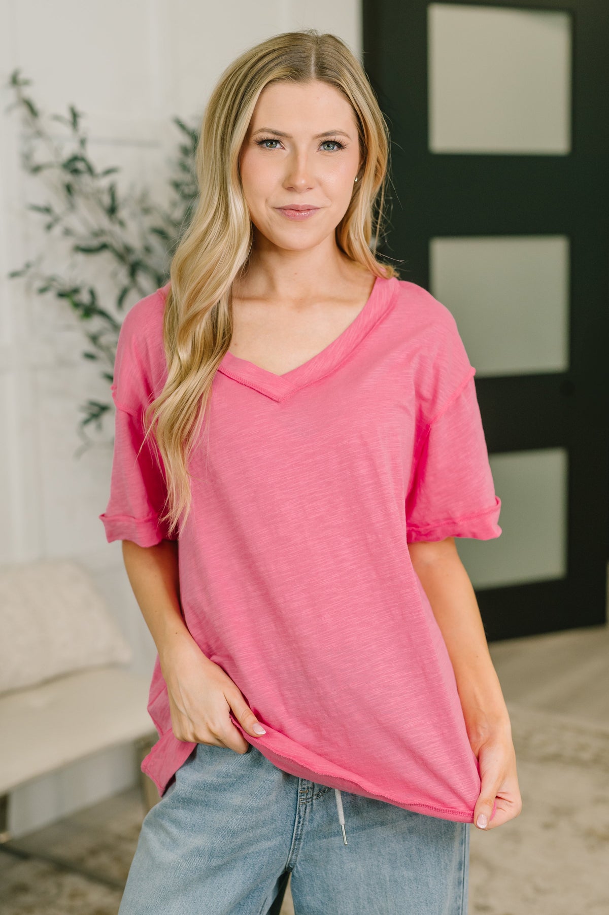 Thanks To You Relaxed Tee in Pink-Womens-Stay Foxy Boutique, Florissant, Missouri