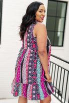 That's So Boho Mixed Print Sleeveless Dress-Dresses-Stay Foxy Boutique, Florissant, Missouri