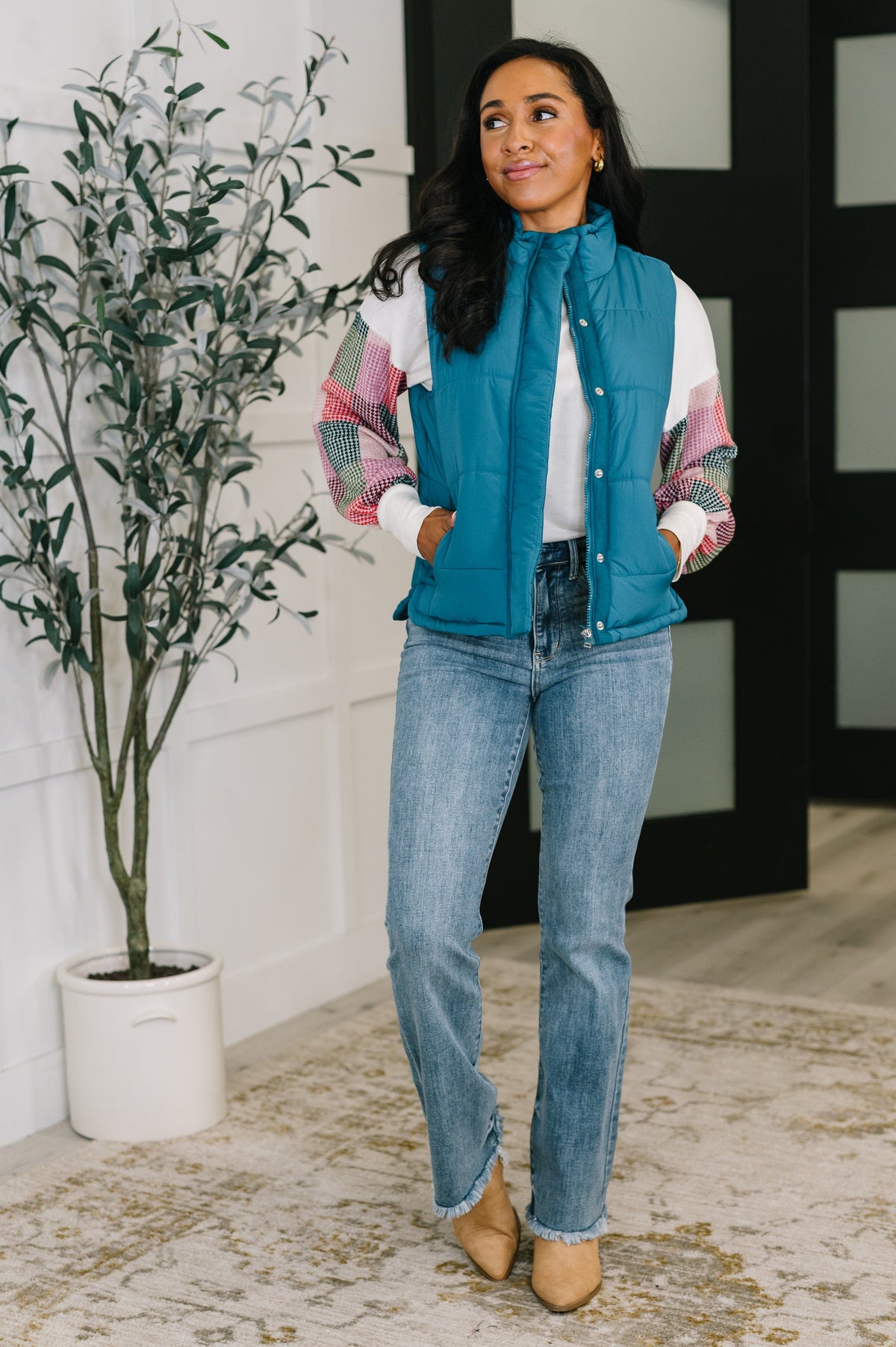 That's What I'm Talkin' About Puffer Vest in Teal-Womens-Stay Foxy Boutique, Florissant, Missouri