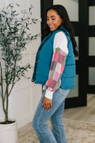 That's What I'm Talkin' About Puffer Vest in Teal-Womens-Stay Foxy Boutique, Florissant, Missouri