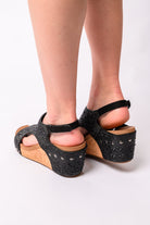 Ashley Wedge Sandals in Black Rhinestone-Womens-Stay Foxy Boutique, Florissant, Missouri