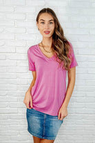 The Every Outfit Basic V-Neck Top in Candy Pink-Womens-Stay Foxy Boutique, Florissant, Missouri