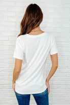 The Every Outfit Basic V-Neck Top in Off White-Womens-Stay Foxy Boutique, Florissant, Missouri
