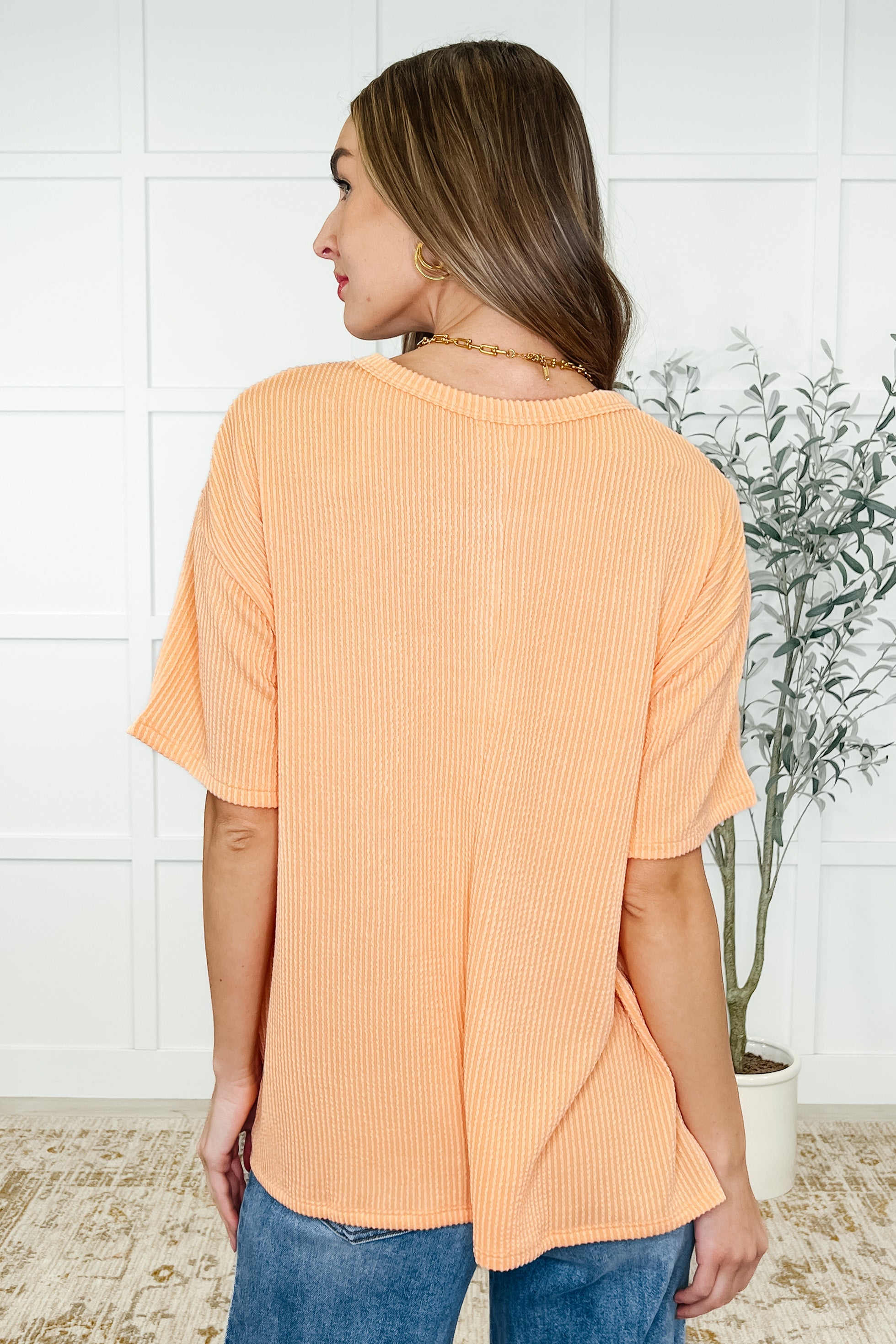 The Go-To Tee in Apricot Bliss-Womens-Stay Foxy Boutique, Florissant, Missouri