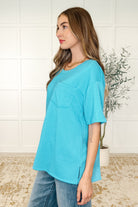 The Go-To Tee in Aqua Glow-Womens-Stay Foxy Boutique, Florissant, Missouri