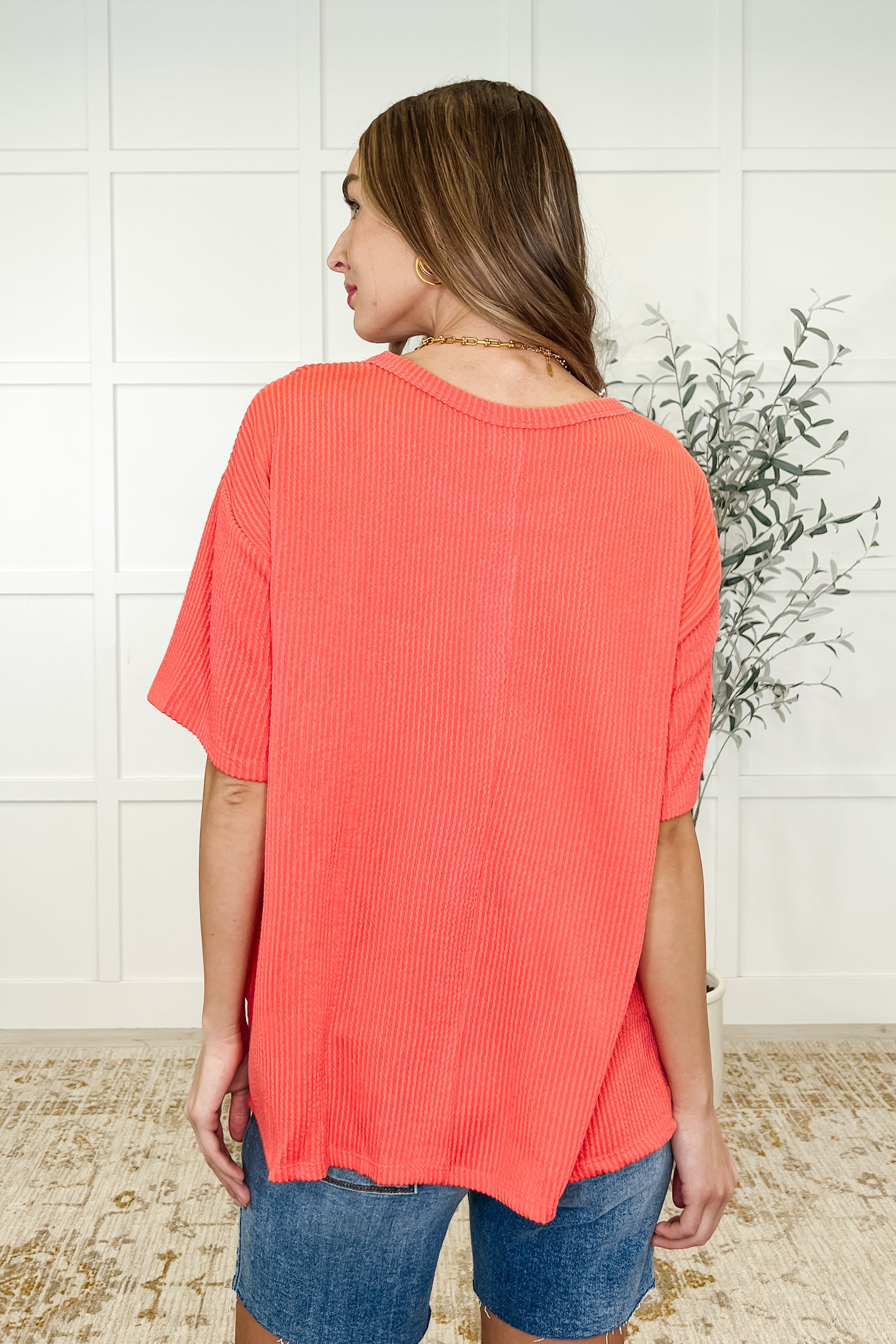 The Go-To Tee in Summer Coral-Womens-Stay Foxy Boutique, Florissant, Missouri