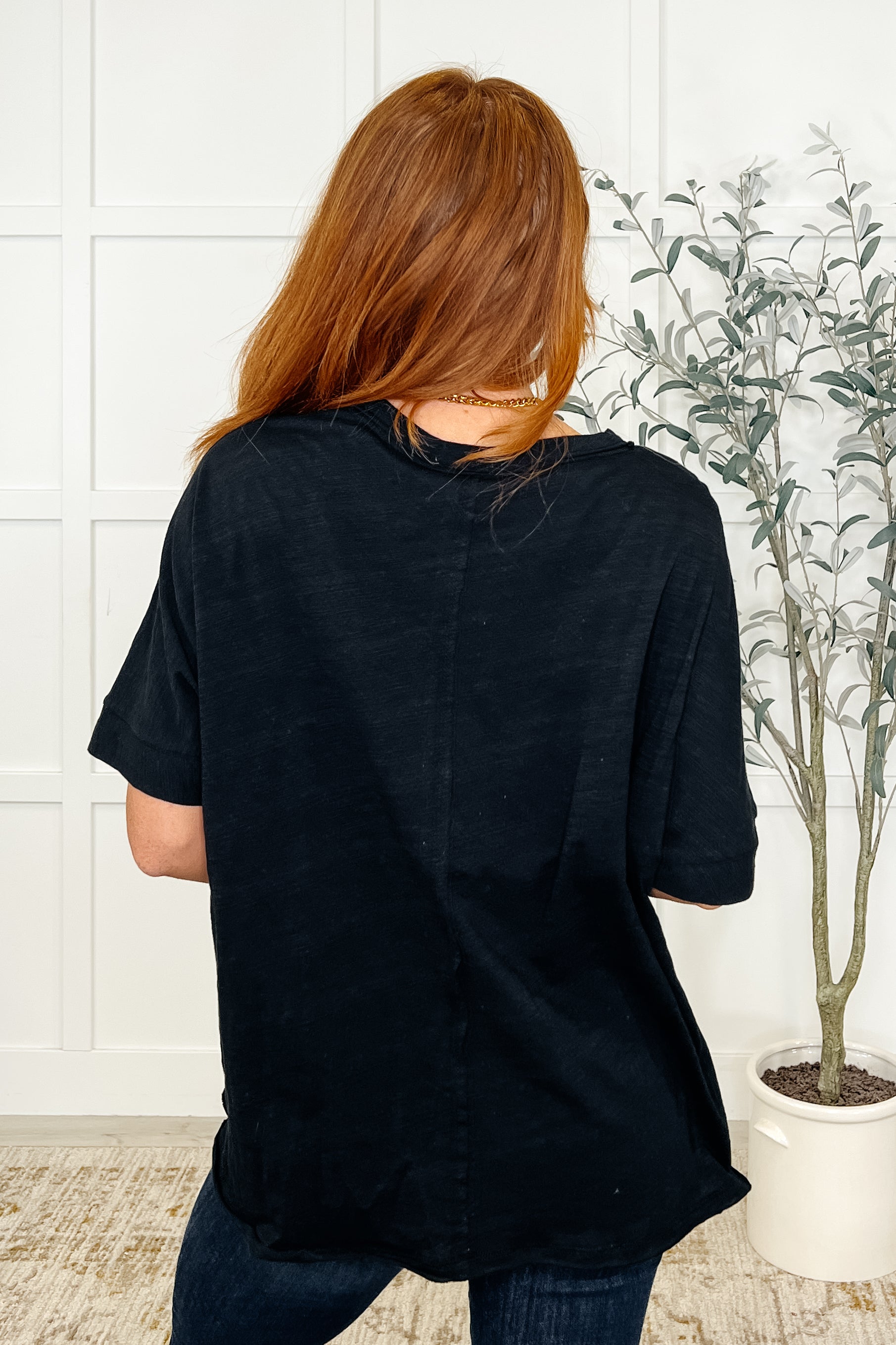 The Layback Relaxed Basic Tee in Black-Womens-Stay Foxy Boutique, Florissant, Missouri