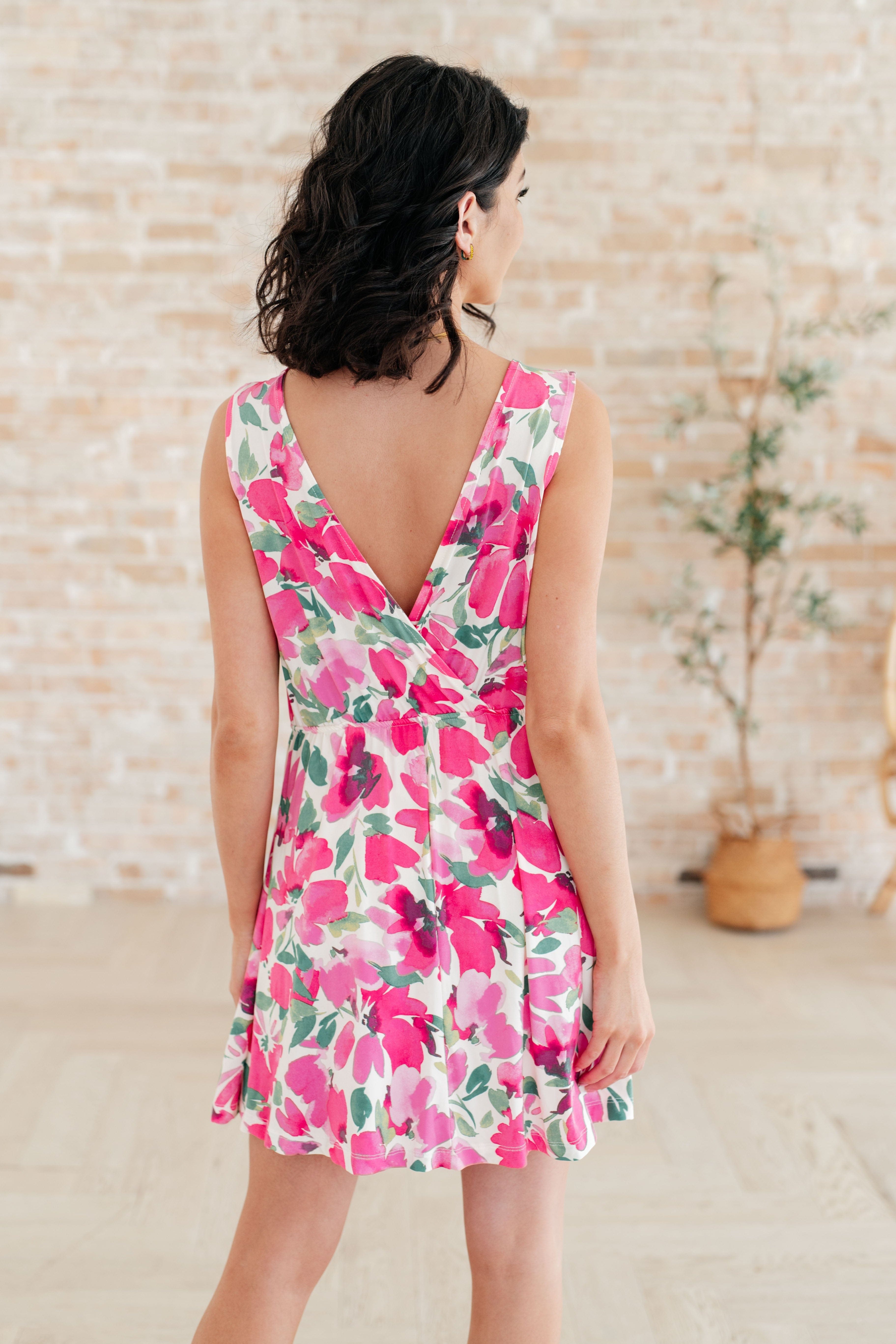 The Suns Been Quite Kind V-Neck Dress in Pink-Dresses-Stay Foxy Boutique, Florissant, Missouri