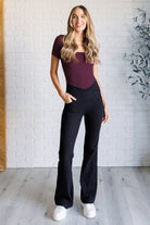 They're Not Like Us Square Neck Bodysuit in Cassis-Tops-Stay Foxy Boutique, Florissant, Missouri