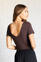 They're Not Like Us Square Neck Bodysuit in Espresso-Tops-Stay Foxy Boutique, Florissant, Missouri