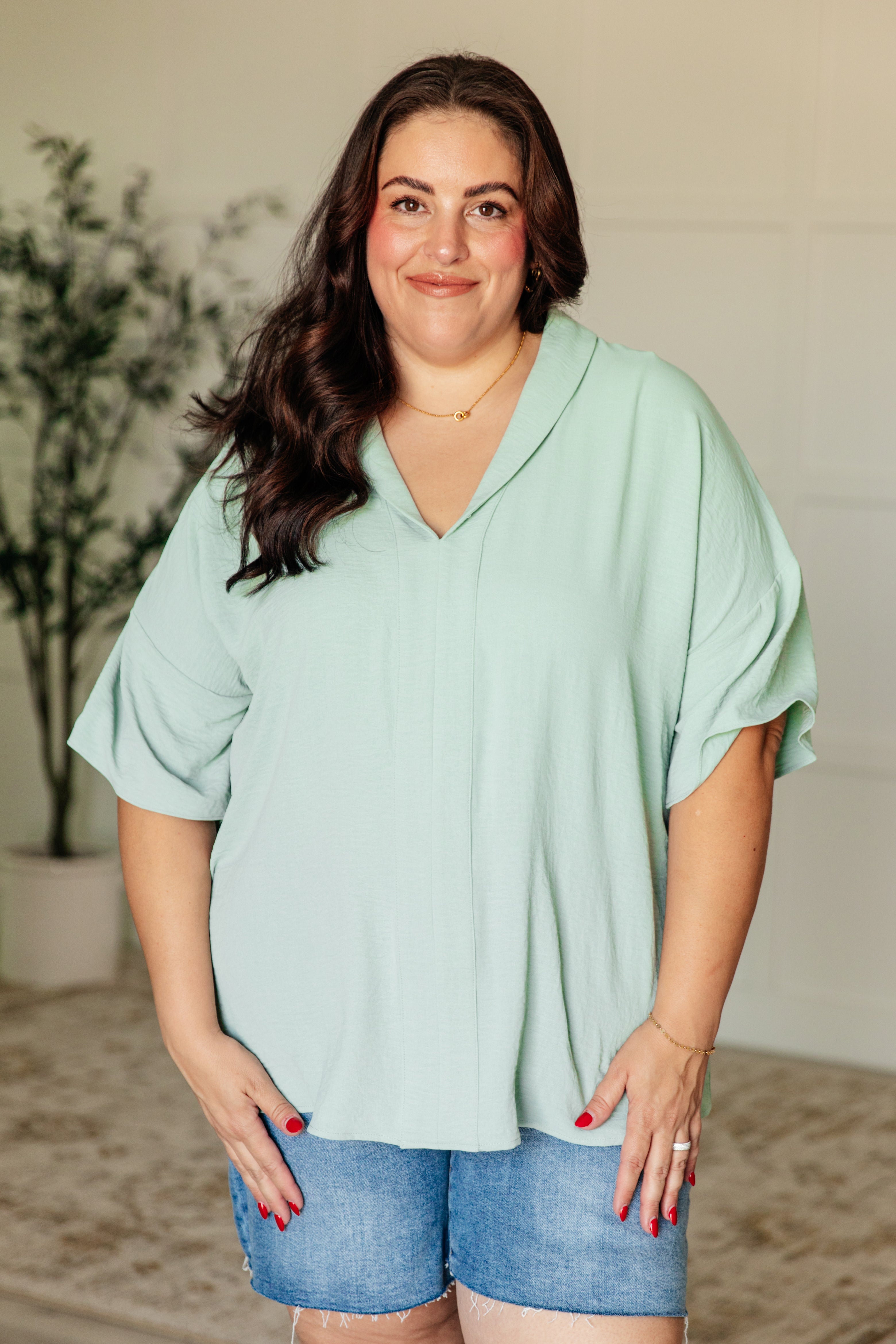 Things Are Looking Up V-Neck Top-Tops-Stay Foxy Boutique, Florissant, Missouri
