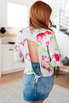 Thinking On It Open Back Floral Top-Tops-Stay Foxy Boutique, Florissant, Missouri