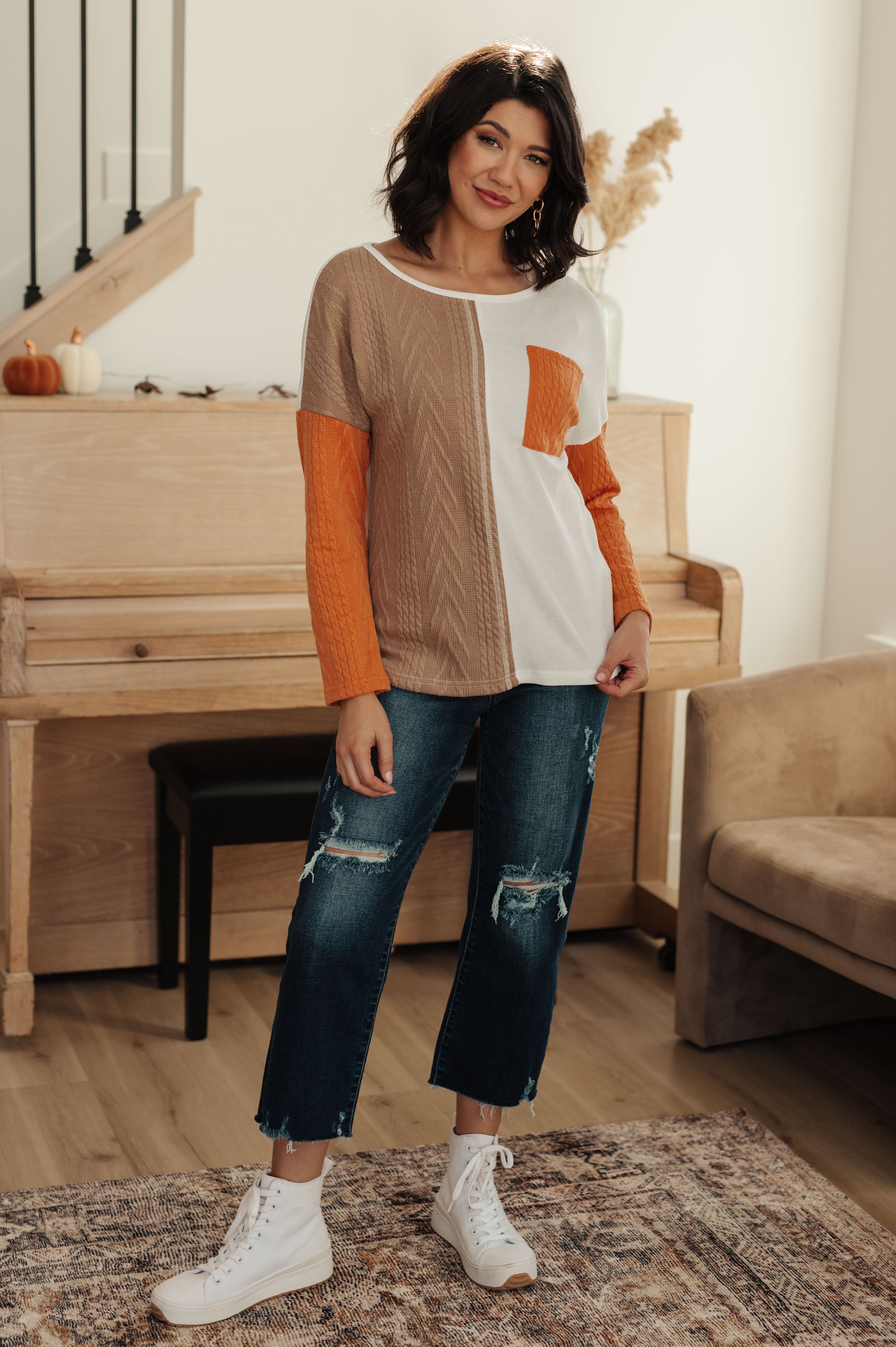 This, That, And The Other Colorblock Top-Tops-Stay Foxy Boutique, Florissant, Missouri
