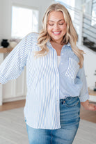 This or That Striped Button Down-Tops-Stay Foxy Boutique, Florissant, Missouri