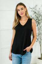 Thread Lightly Ribbed Knit Tank in Black-Womens-Stay Foxy Boutique, Florissant, Missouri