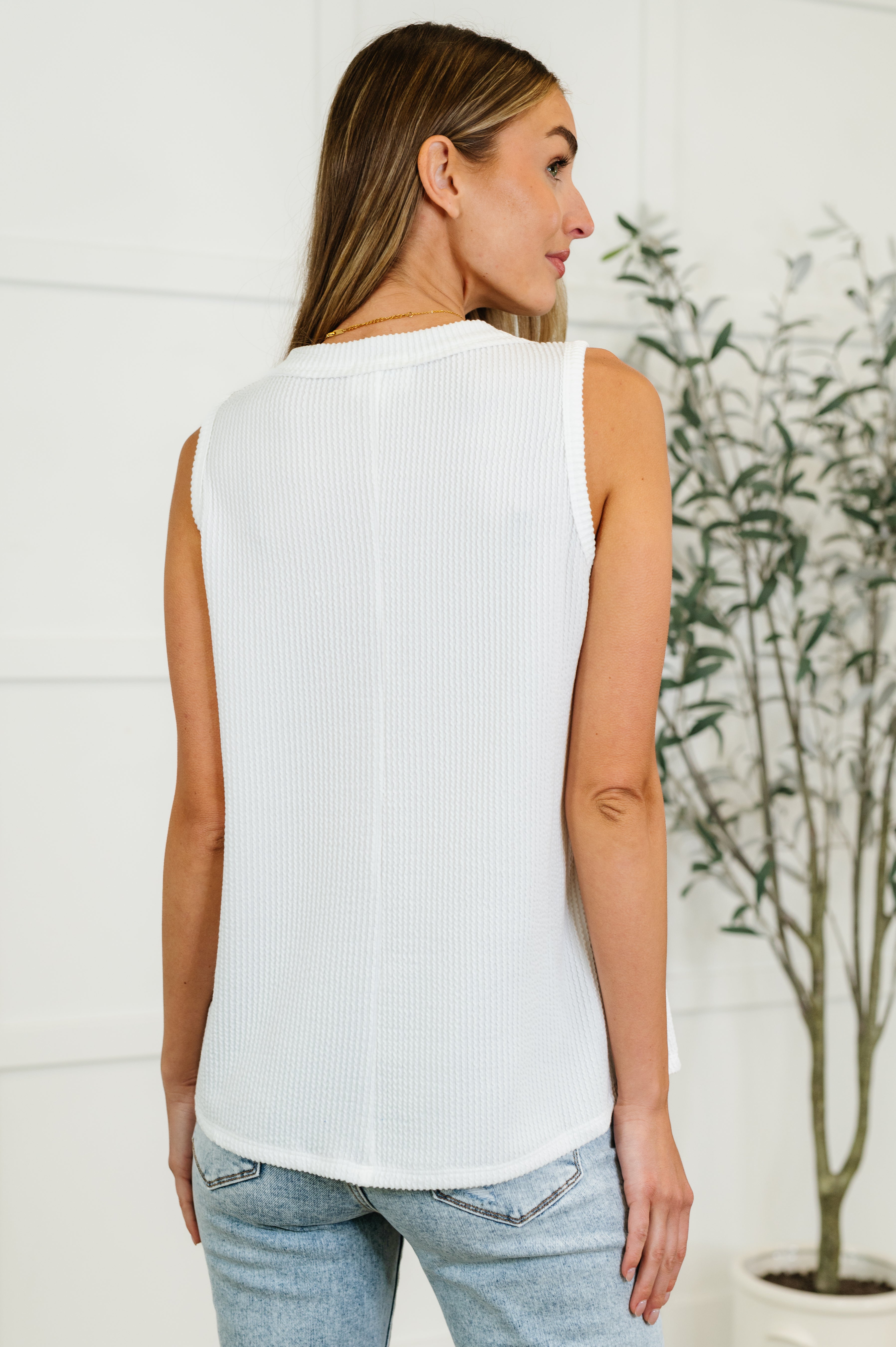 Thread Lightly Ribbed Knit Tank in Ivory-Womens-Stay Foxy Boutique, Florissant, Missouri