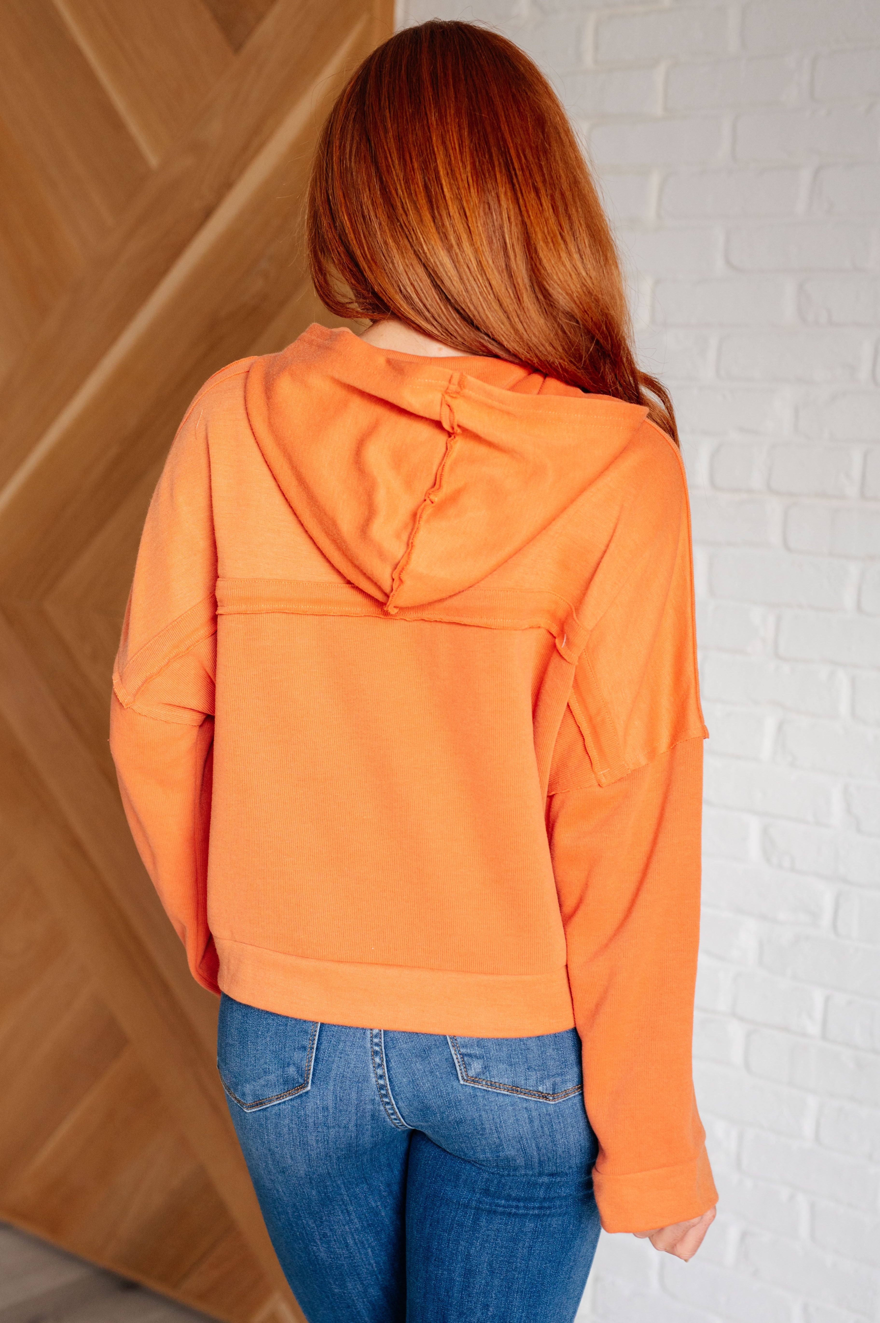 Throwback Heartthrob Hoodie in Orange-Tops-Stay Foxy Boutique, Florissant, Missouri