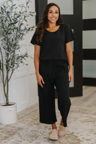 Thyme Boxy Tee in Black-Womens-Stay Foxy Boutique, Florissant, Missouri