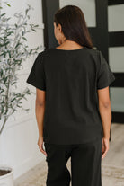 Thyme Boxy Tee in Black-Womens-Stay Foxy Boutique, Florissant, Missouri