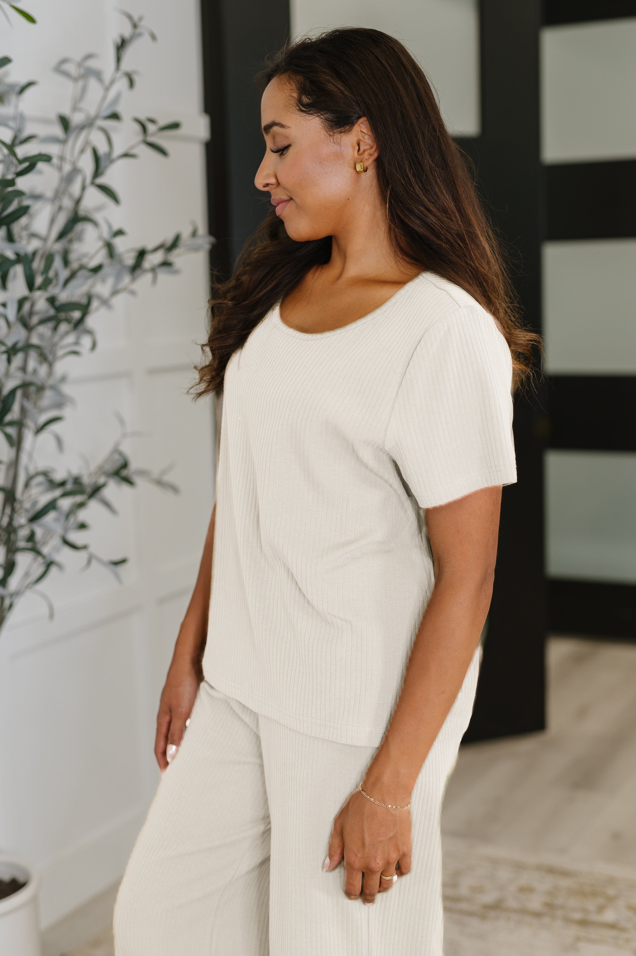 Thyme Boxy Tee in Cream-Womens-Stay Foxy Boutique, Florissant, Missouri
