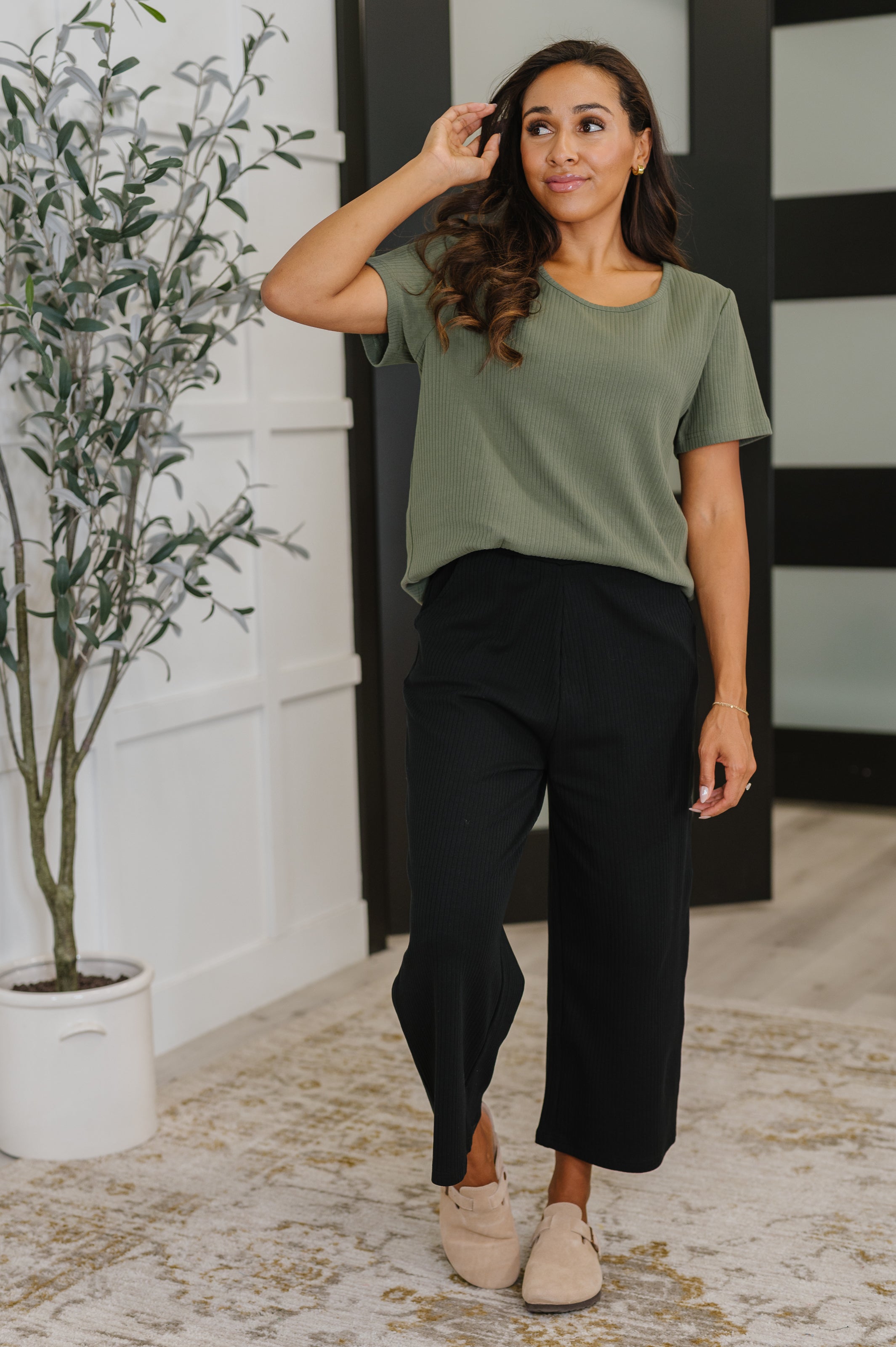 Thyme Boxy Tee in Dusty Pine-Womens-Stay Foxy Boutique, Florissant, Missouri