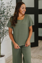 Thyme Boxy Tee in Dusty Pine-Womens-Stay Foxy Boutique, Florissant, Missouri
