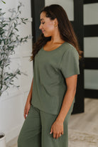 Thyme Boxy Tee in Dusty Pine-Womens-Stay Foxy Boutique, Florissant, Missouri
