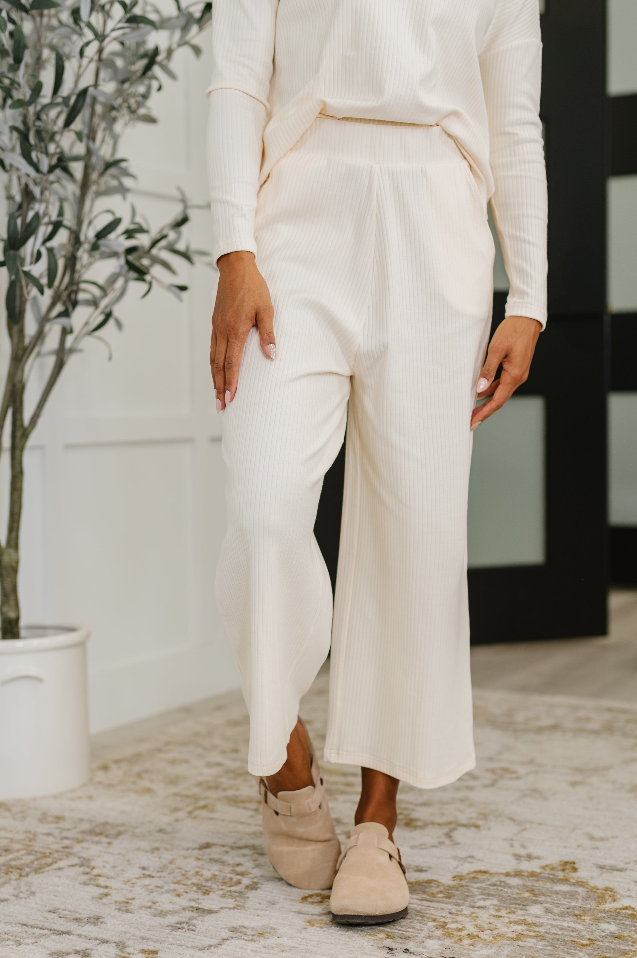 Thyme Culottes in Cream-Womens-Stay Foxy Boutique, Florissant, Missouri