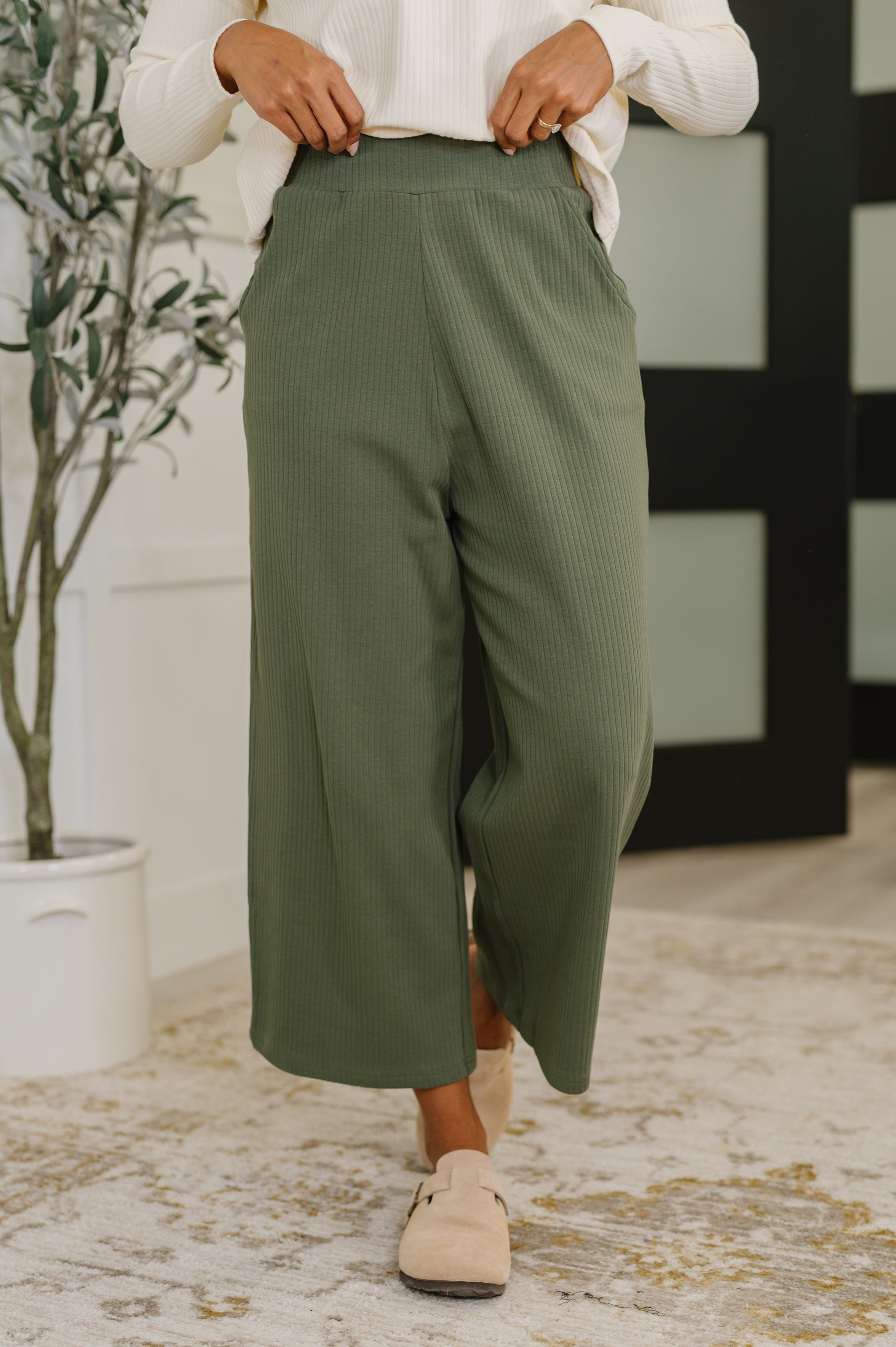 Thyme Culottes in Dusty Pine-Womens-Stay Foxy Boutique, Florissant, Missouri