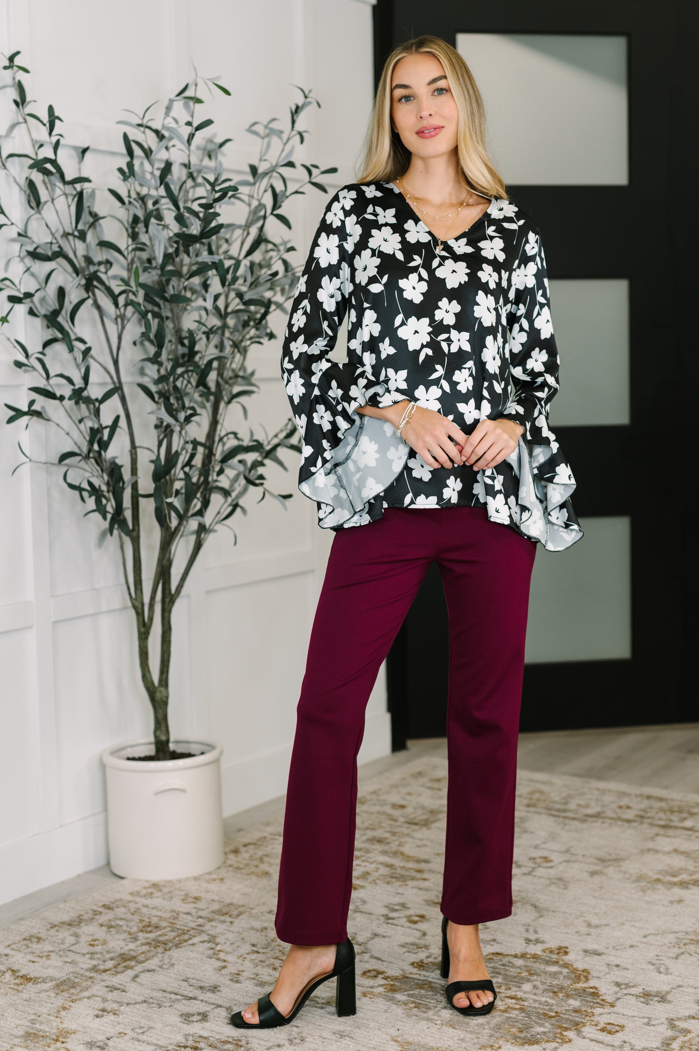 Time and Time Again Floral Blouse-Womens-Stay Foxy Boutique, Florissant, Missouri