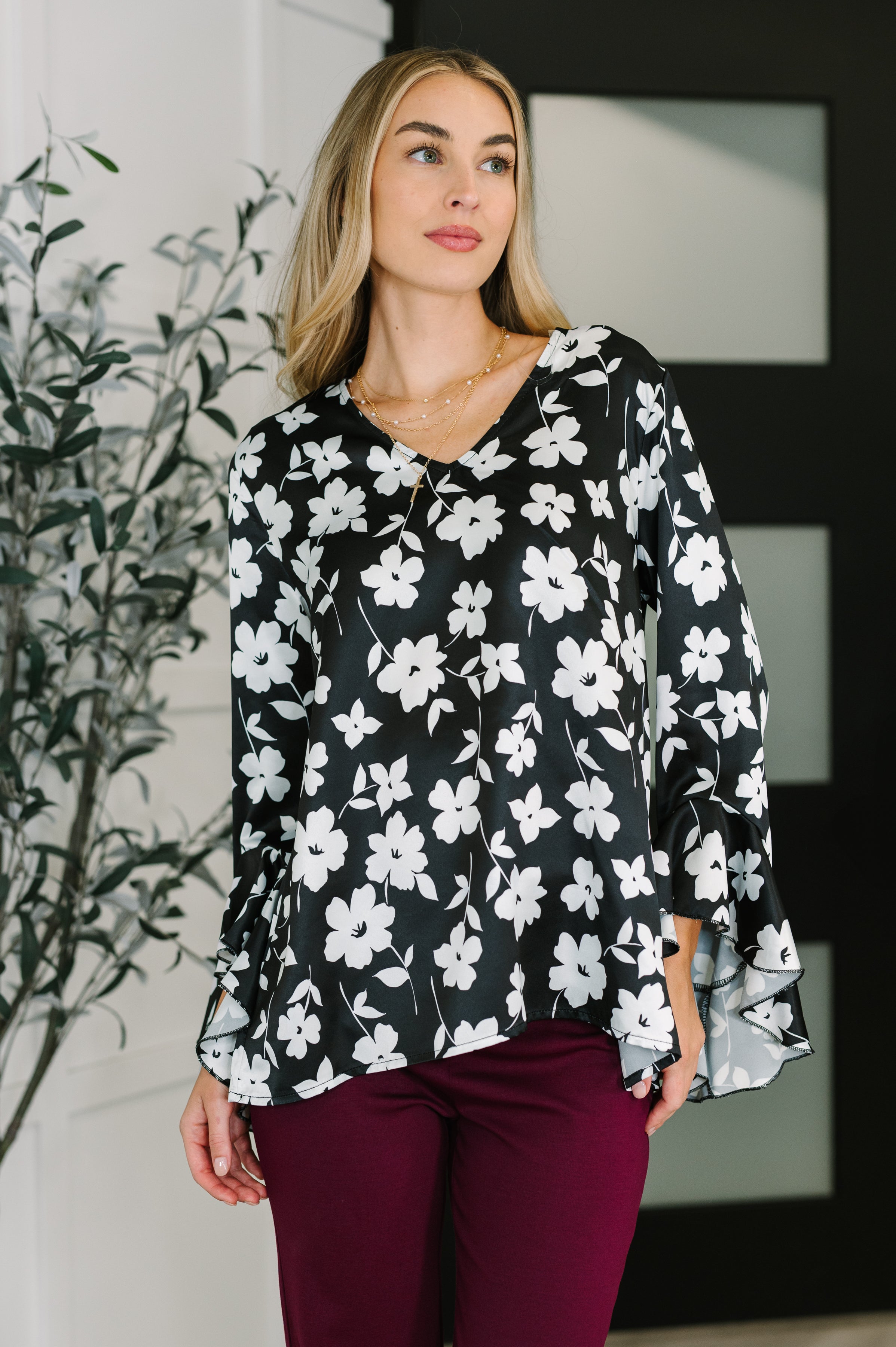 Time and Time Again Floral Blouse-Womens-Stay Foxy Boutique, Florissant, Missouri