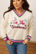 Tis the Season Sequin Cream Sweater-Womens-Stay Foxy Boutique, Florissant, Missouri
