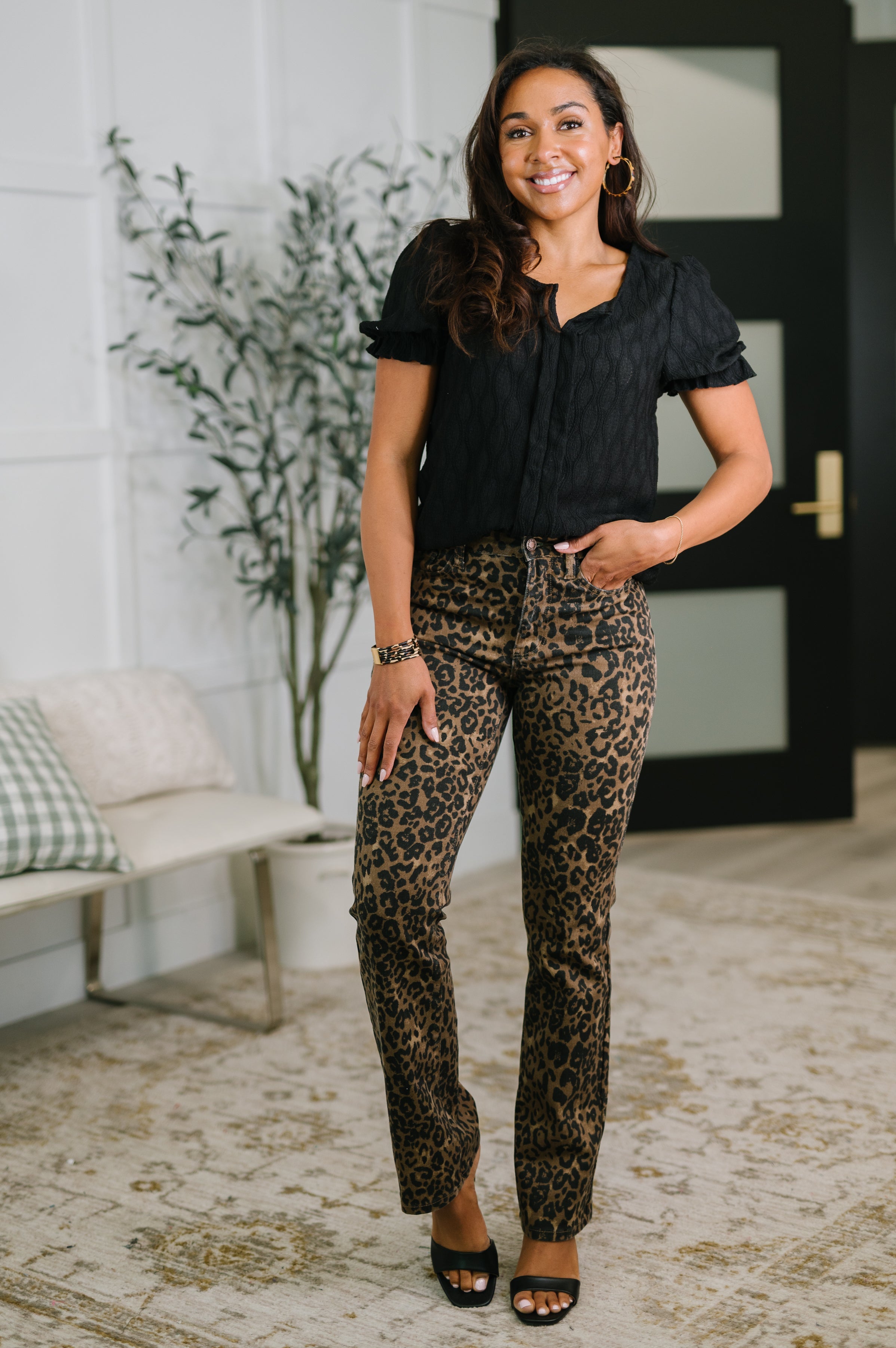 To Call My Own Textured Blouse in Black-Womens-Stay Foxy Boutique, Florissant, Missouri