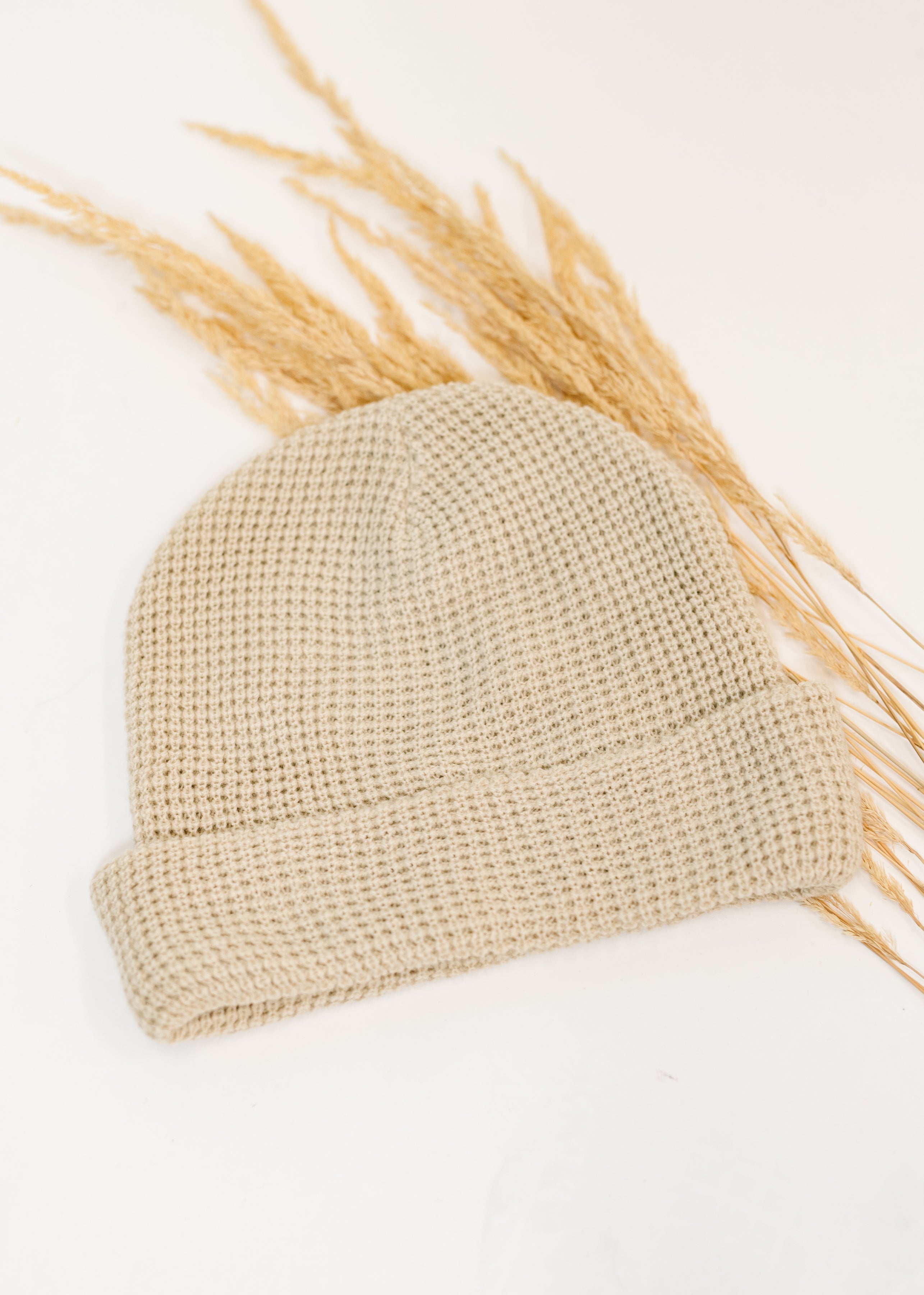 Toasted Texture Waffle Knit Beanie-Womens-Stay Foxy Boutique, Florissant, Missouri