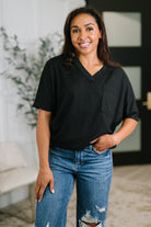 Together We're Unlimited Basic V-Neck Tee in Black-Womens-Stay Foxy Boutique, Florissant, Missouri
