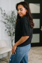 Together We're Unlimited Basic V-Neck Tee in Black-Womens-Stay Foxy Boutique, Florissant, Missouri