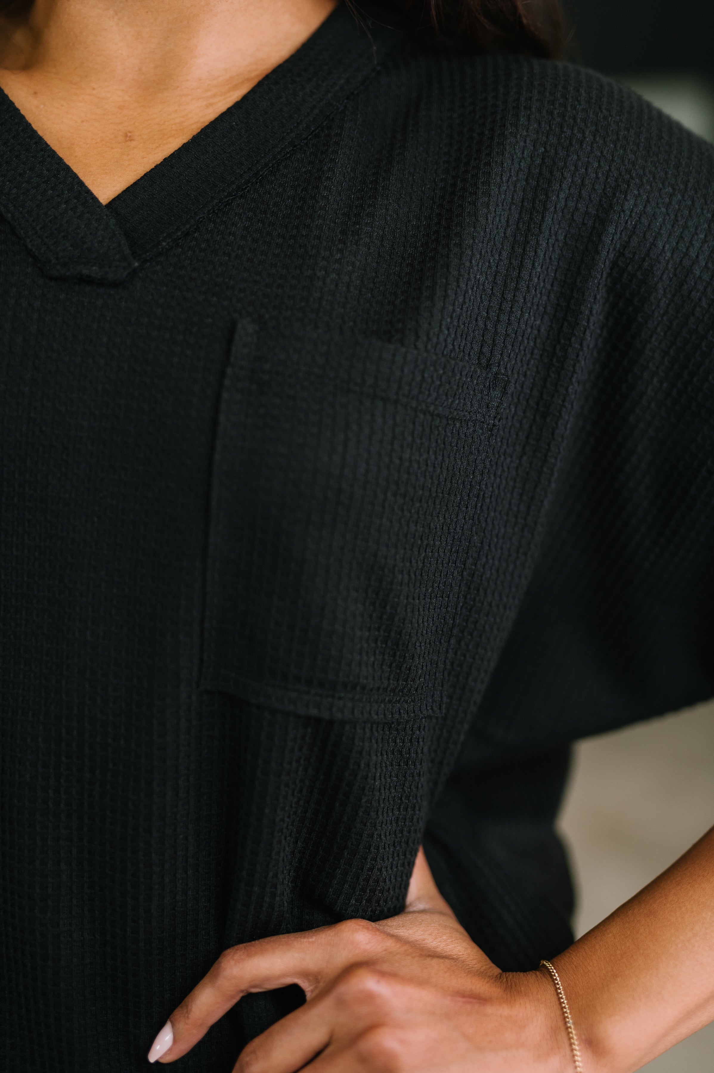 Together We're Unlimited Basic V-Neck Tee in Black-Womens-Stay Foxy Boutique, Florissant, Missouri