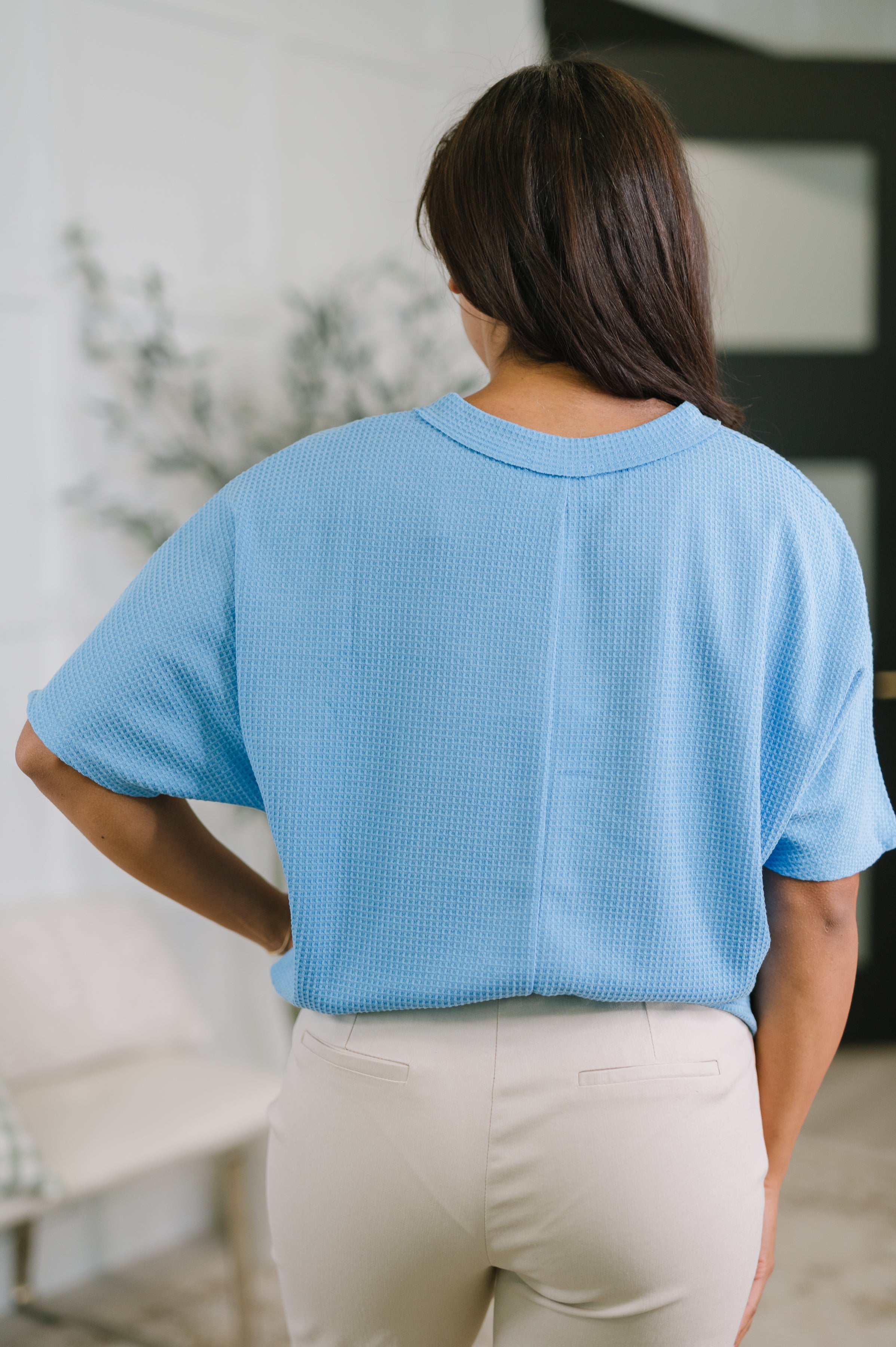 Together We're Unlimited Basic V-Neck Tee in Ocean Blue-Womens-Stay Foxy Boutique, Florissant, Missouri