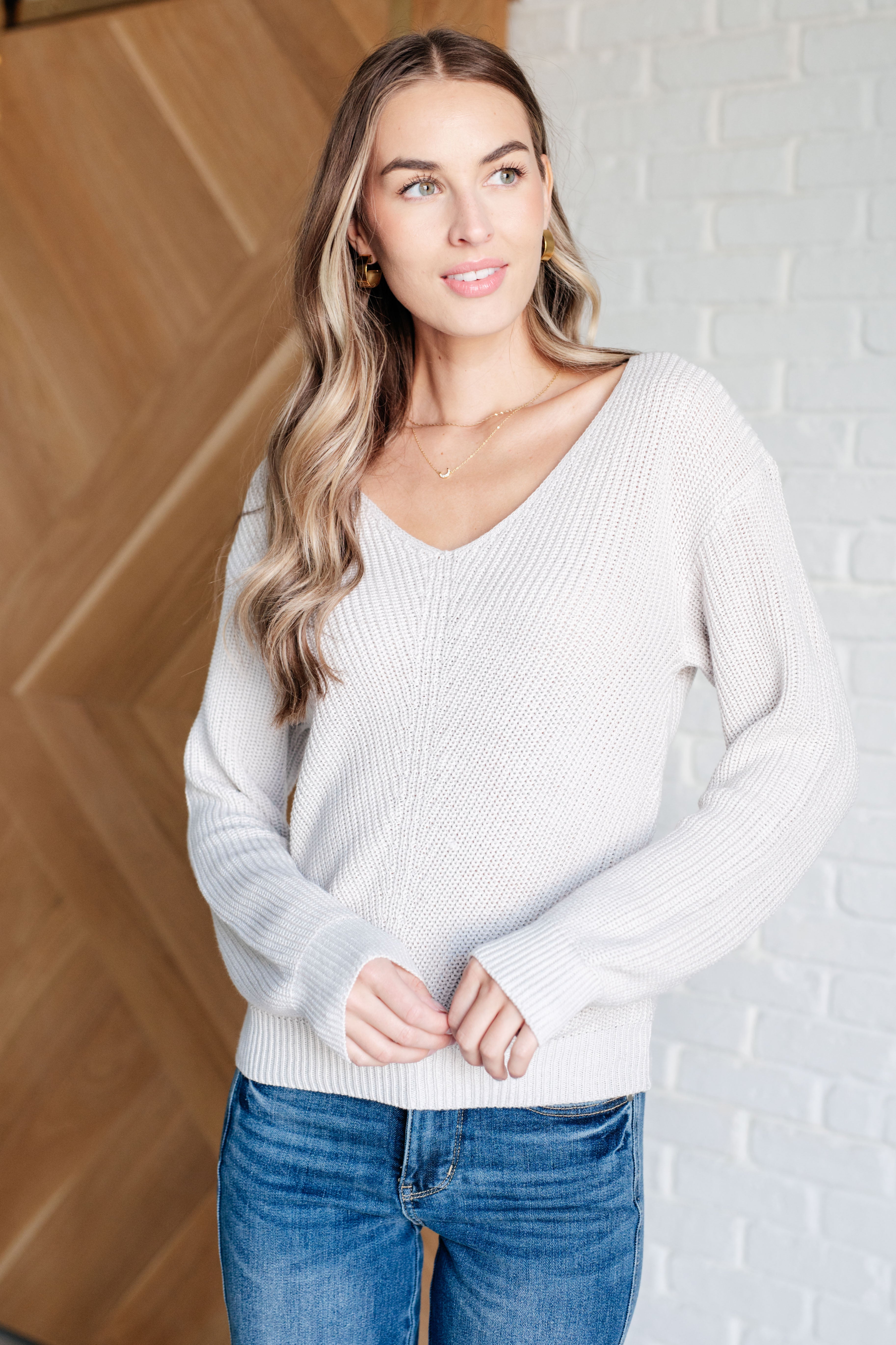 Told You So Ribbed Knit V Neck Sweater-Tops-Stay Foxy Boutique, Florissant, Missouri