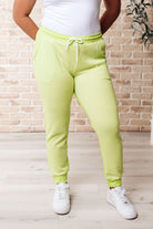 Tommy Two Tone Waffle Joggers Lime-Athleisure-Stay Foxy Boutique, Florissant, Missouri