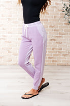 Tommy Two Tone Waffle Joggers Purple-Athleisure-Stay Foxy Boutique, Florissant, Missouri