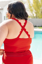 Tonga Scalloped Swim Top-Swimwear-Stay Foxy Boutique, Florissant, Missouri