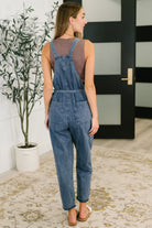 Too Cute to Compute Waist Tie Overalls in Dark Blue-Womens-Stay Foxy Boutique, Florissant, Missouri