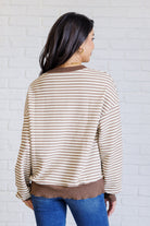 Too Good to be True Striped Drop Shoulder Top in Brown-Tops-Stay Foxy Boutique, Florissant, Missouri