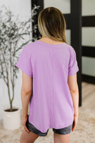 Top Shelf Basic V-Neck Ribbed Tee in Lavender-Womens-Stay Foxy Boutique, Florissant, Missouri