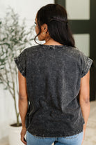 Top That Mineral Wash Tee in Ash Black-Womens-Stay Foxy Boutique, Florissant, Missouri