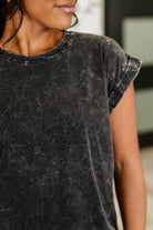 Top That Mineral Wash Tee in Ash Black-Womens-Stay Foxy Boutique, Florissant, Missouri