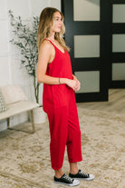 Totally Me Spaghetti Strap Jumpsuit Ruby-Womens-Stay Foxy Boutique, Florissant, Missouri