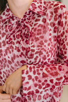 Totally Not Dramatic Leopard Print Button Down in Hot Pink-Womens-Stay Foxy Boutique, Florissant, Missouri
